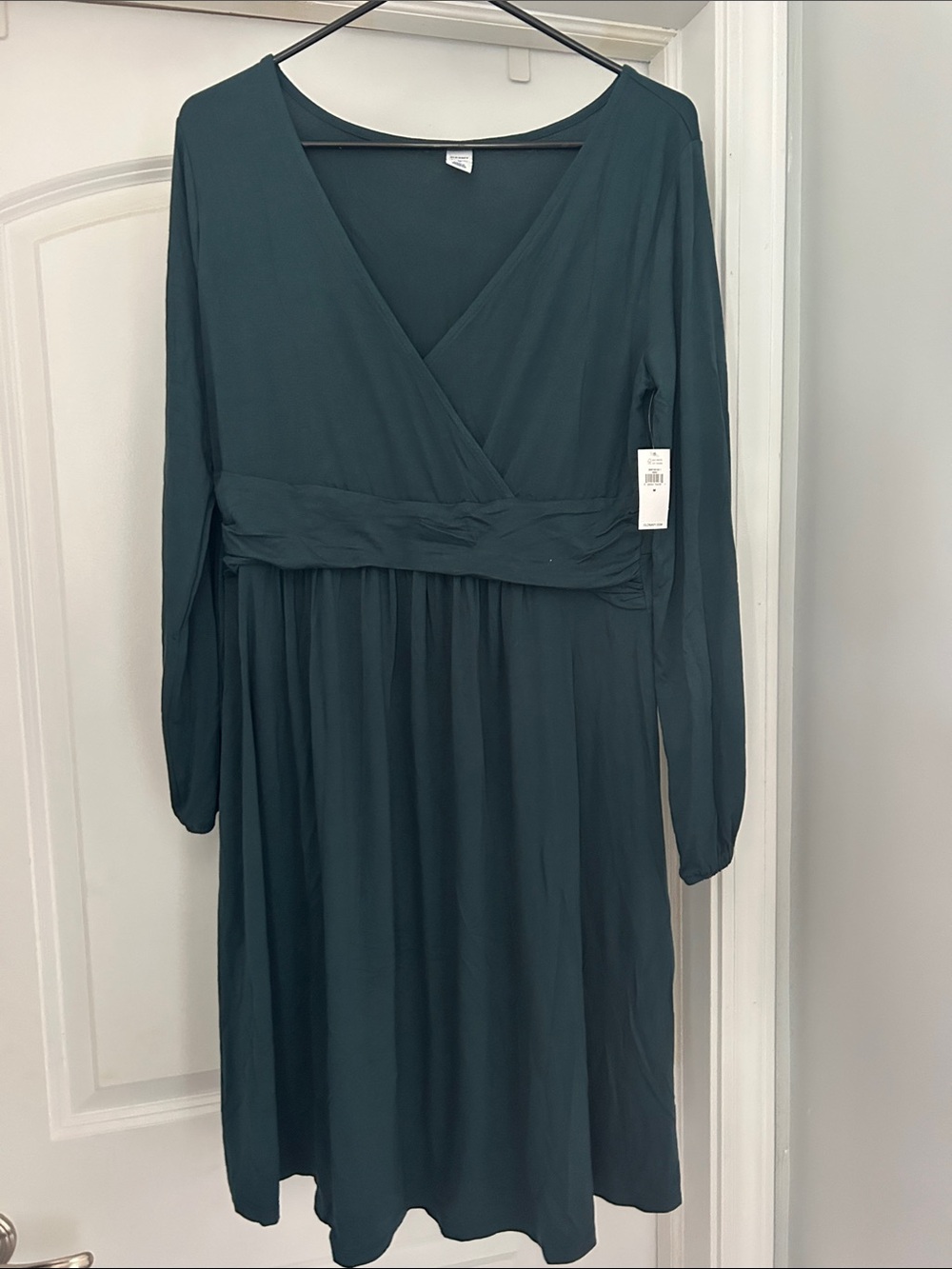 Old Navy Maternity Long Sleeve V-Neck Teal Women’s Dress
